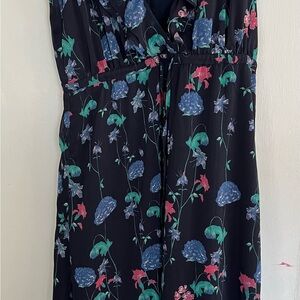 Floral navy Blue Dress 1X